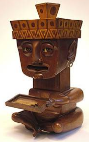 Wooden Polynesian Idol Cigar Dispenser